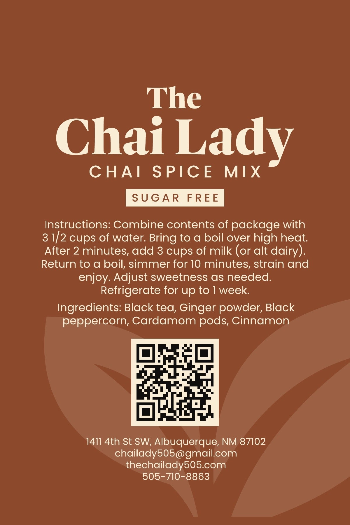 Chai Spice Packet (48oz Yield)